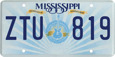 MS license plate ZTU819