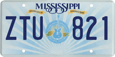 MS license plate ZTU821