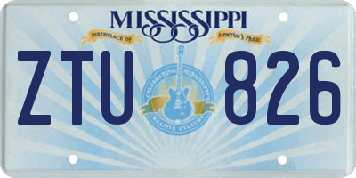 MS license plate ZTU826