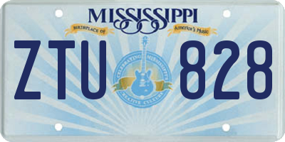 MS license plate ZTU828