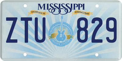 MS license plate ZTU829