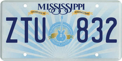 MS license plate ZTU832