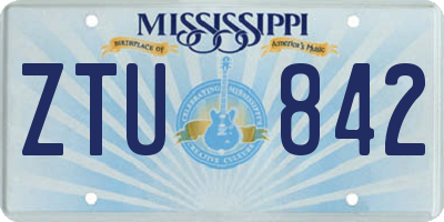 MS license plate ZTU842