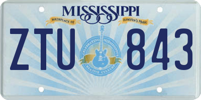 MS license plate ZTU843