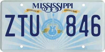 MS license plate ZTU846