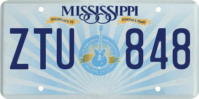 MS license plate ZTU848