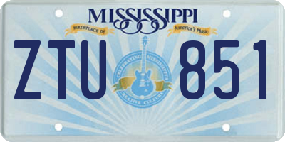 MS license plate ZTU851