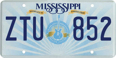 MS license plate ZTU852