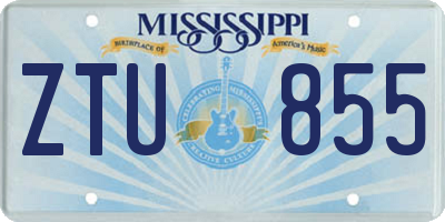 MS license plate ZTU855