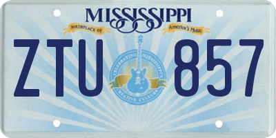 MS license plate ZTU857