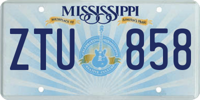 MS license plate ZTU858