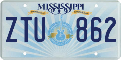 MS license plate ZTU862