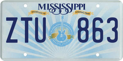 MS license plate ZTU863