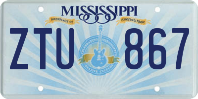 MS license plate ZTU867