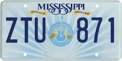 MS license plate ZTU871
