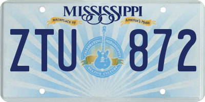 MS license plate ZTU872