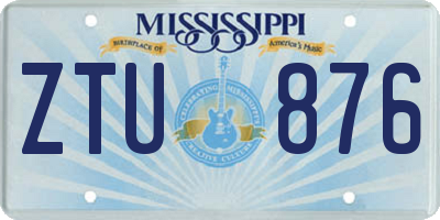 MS license plate ZTU876