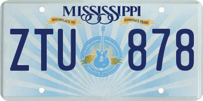 MS license plate ZTU878