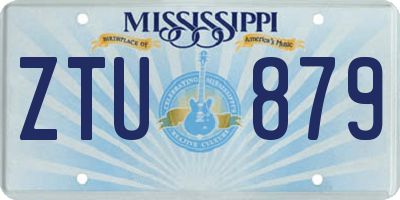 MS license plate ZTU879
