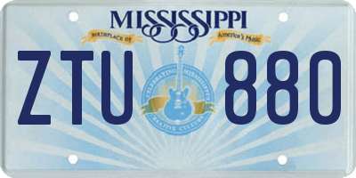 MS license plate ZTU880