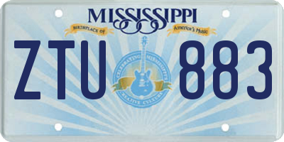 MS license plate ZTU883