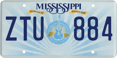 MS license plate ZTU884
