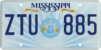 MS license plate ZTU885