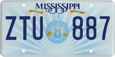 MS license plate ZTU887