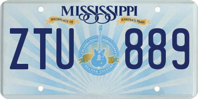 MS license plate ZTU889