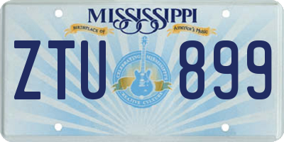MS license plate ZTU899