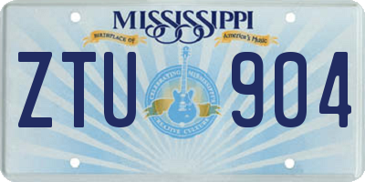 MS license plate ZTU904