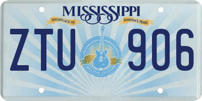 MS license plate ZTU906