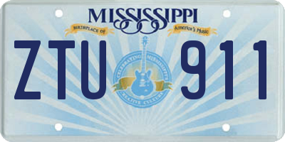 MS license plate ZTU911