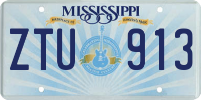 MS license plate ZTU913