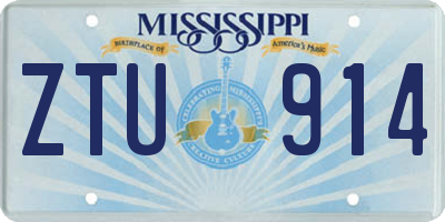 MS license plate ZTU914