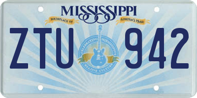 MS license plate ZTU942
