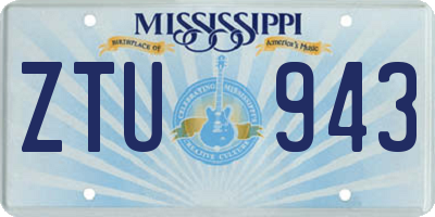 MS license plate ZTU943