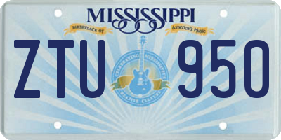 MS license plate ZTU950