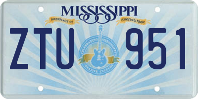 MS license plate ZTU951