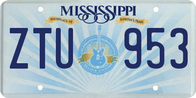 MS license plate ZTU953