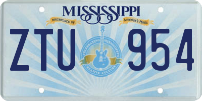 MS license plate ZTU954