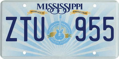 MS license plate ZTU955