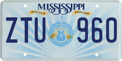 MS license plate ZTU960