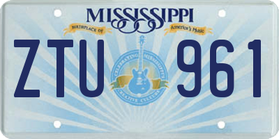 MS license plate ZTU961