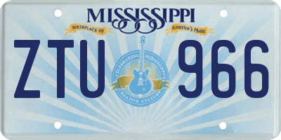 MS license plate ZTU966
