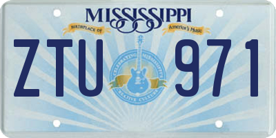 MS license plate ZTU971