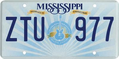 MS license plate ZTU977
