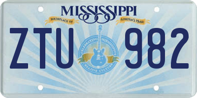 MS license plate ZTU982