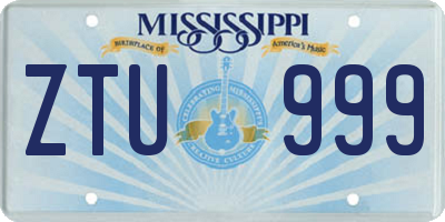 MS license plate ZTU999