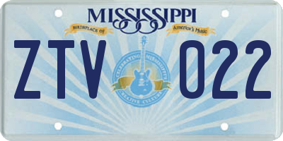 MS license plate ZTV022